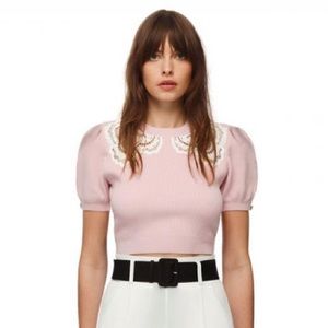 Self-Portrait Pink Knitwear Top
